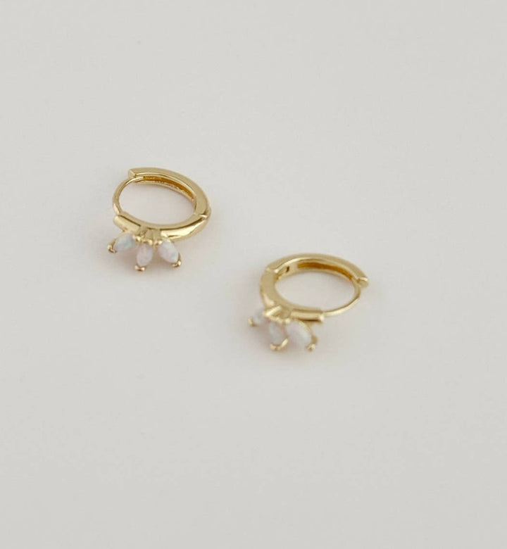 14K Gold Filled Marquise Opal Huggie Hoops - Meadow Collectiveearrings