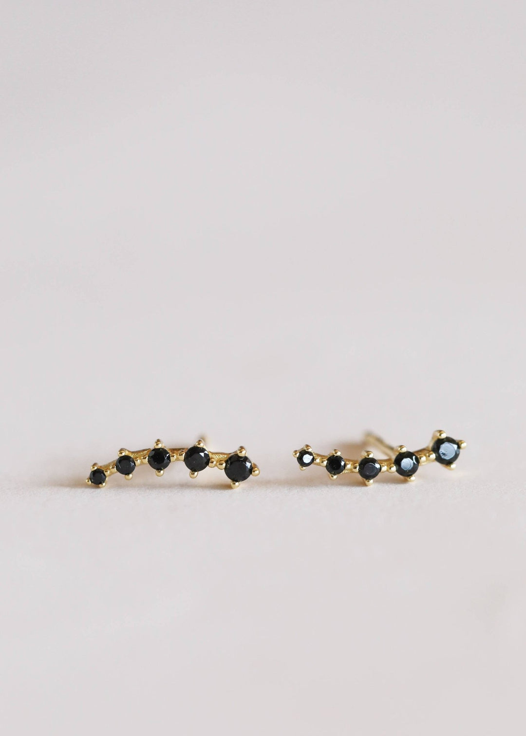 18K Gold Black CZ Ear Crawlers – Tarnish - Free Sterling Silver Climbers - Meadow Collectivestud earrings