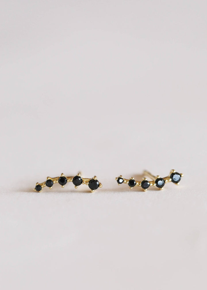 18K Gold Black CZ Ear Crawlers – Tarnish - Free Sterling Silver Climbers - Meadow Collectivestud earrings