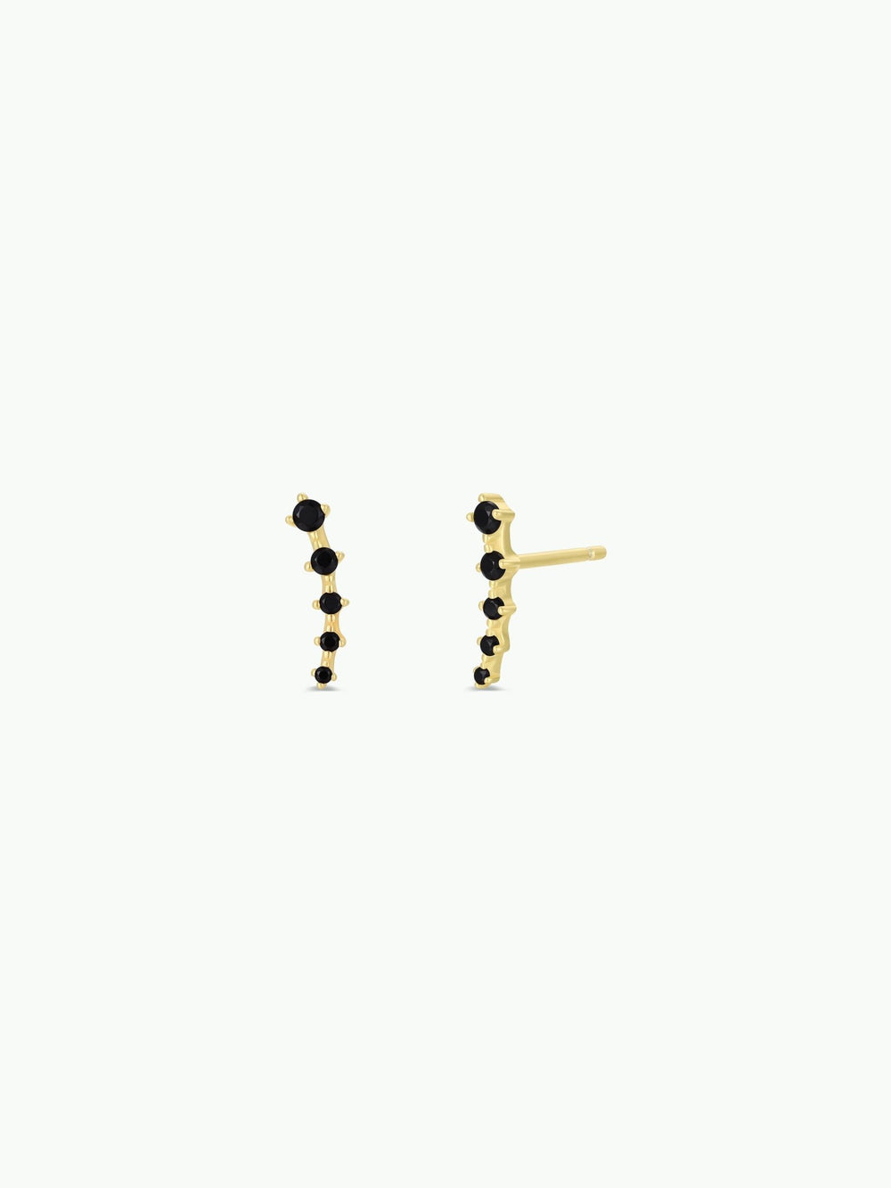 18K Gold Black CZ Ear Crawlers – Tarnish - Free Sterling Silver Climbers - Meadow Collectivestud earrings