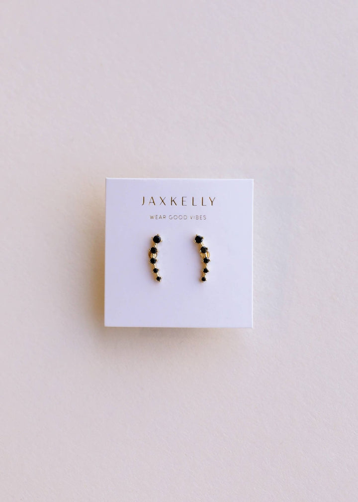 18K Gold Black CZ Ear Crawlers – Tarnish - Free Sterling Silver Climbers - Meadow Collectivestud earrings