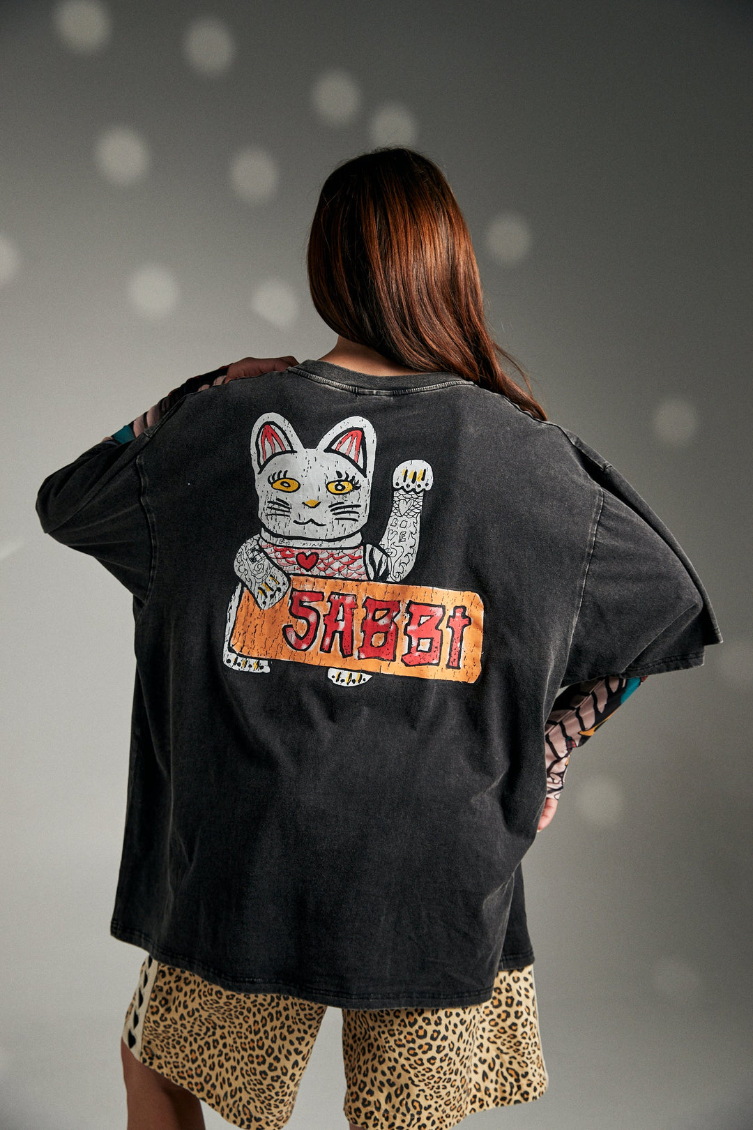 The Very Oversized Champagne Tattoo Tee - Black