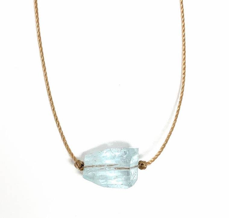Aquamarine Freeform Gemstone Necklace