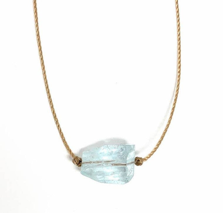 Aquamarine Freeform Gemstone Necklace