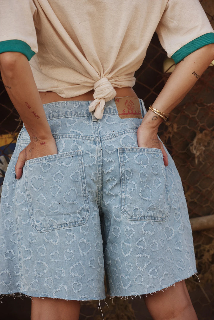 Sabbi Denim Jorts - Hearts