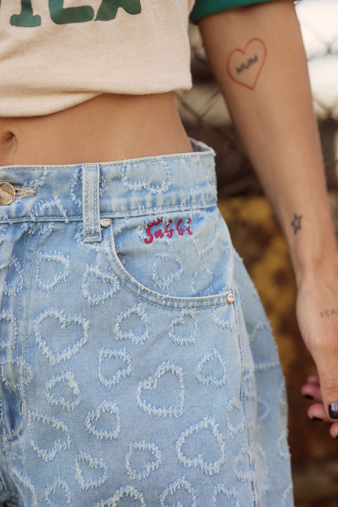 Sabbi Denim Jorts - Hearts