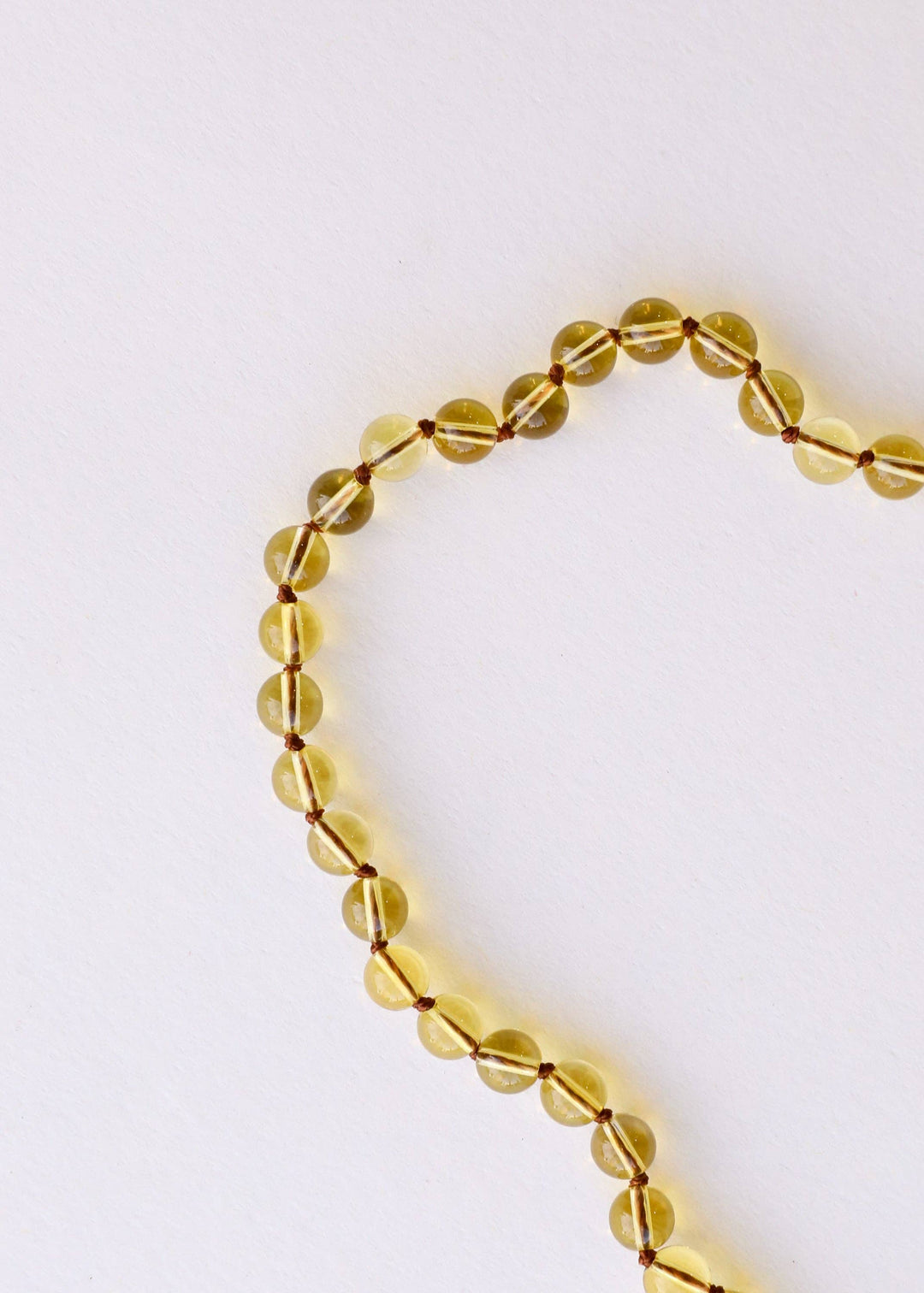 Close up of golden citrine gemstone beads