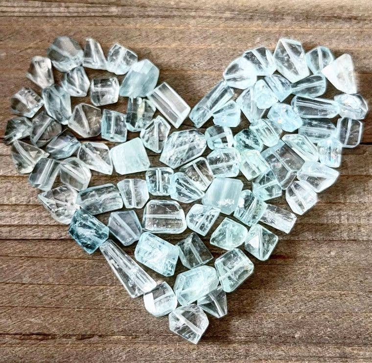 Aquamarine Freeform Gemstone Necklace