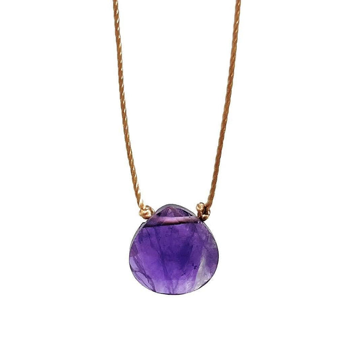 Amethyst Faceted Teardrop Necklace