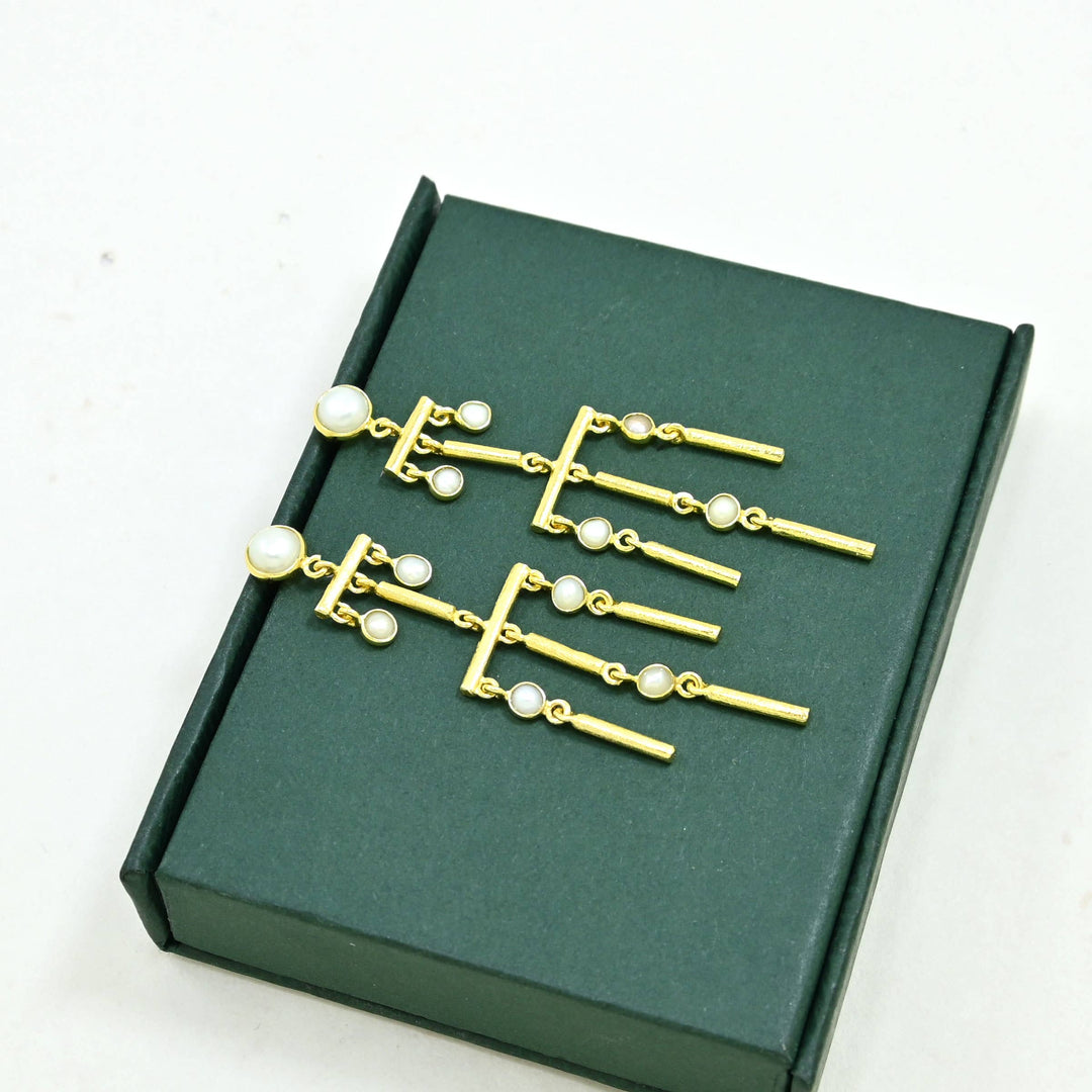 Josephine Earring Gold Plated - Natural Pearl
