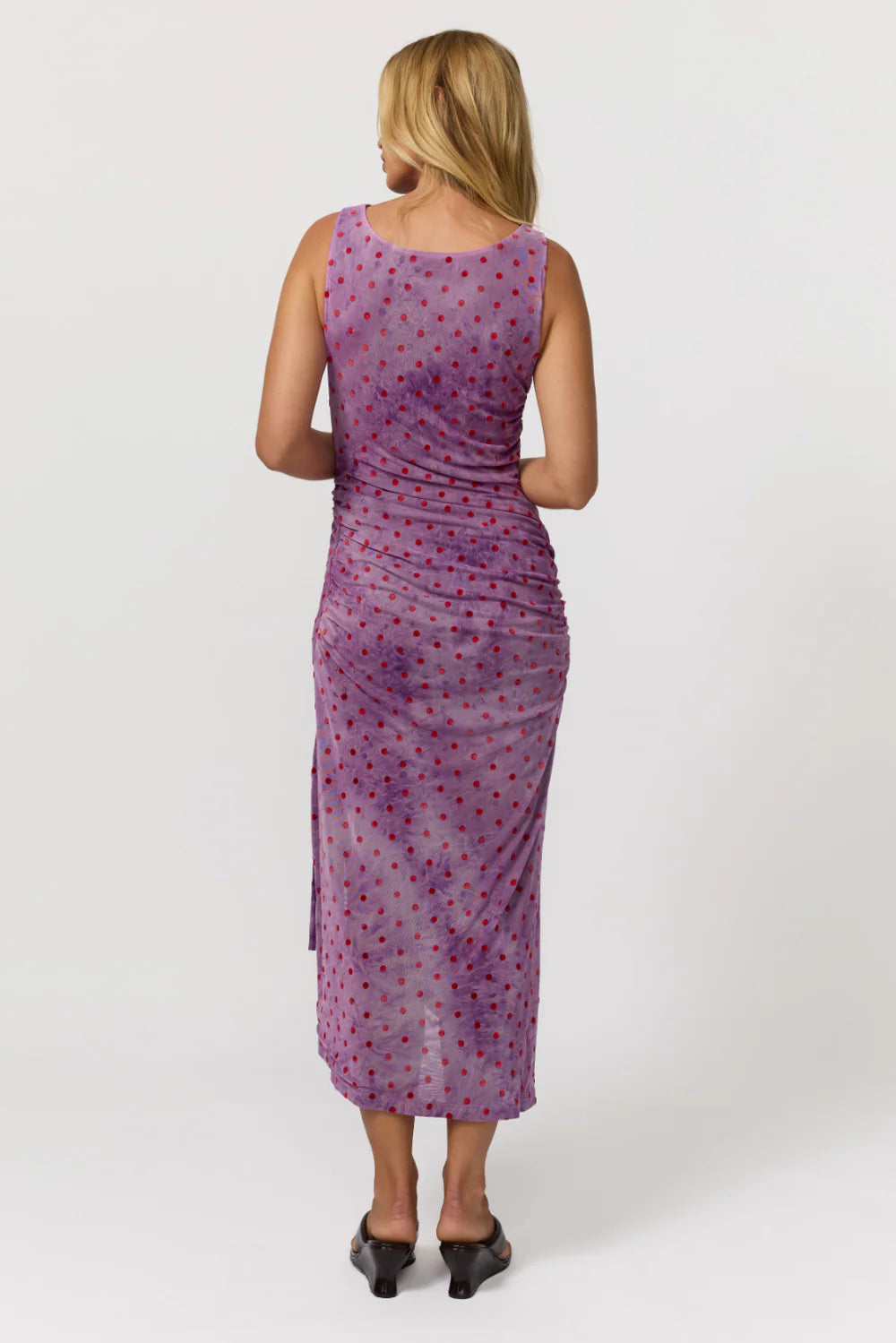 Nine Lives Bazaar Tullah Midi Dress- Purple Heart