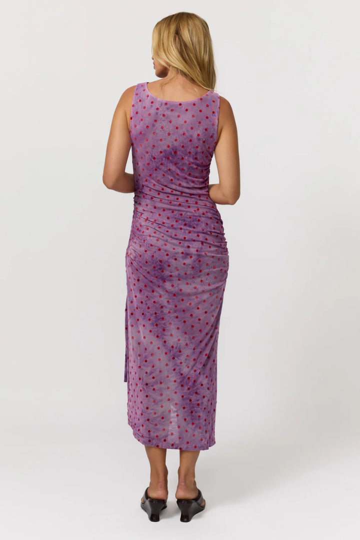 Nine Lives Bazaar Tullah Midi Dress- Purple Heart