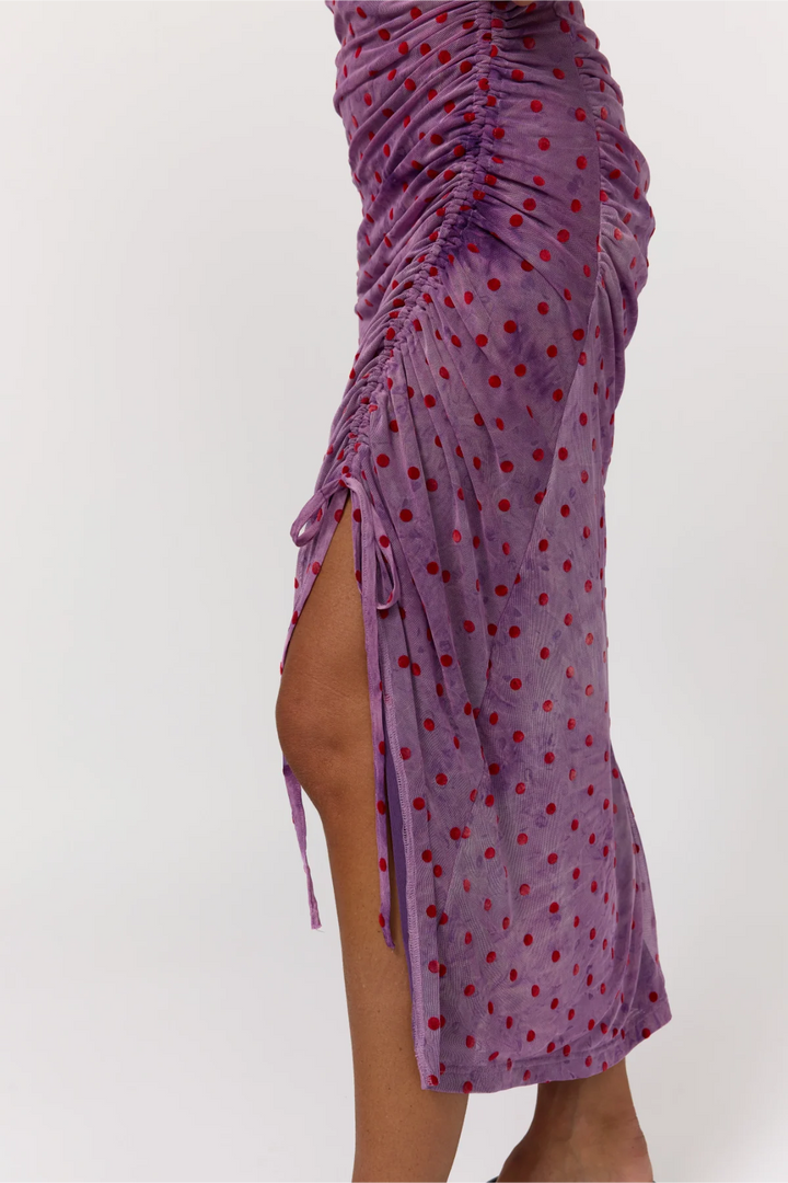 Nine Lives Bazaar Tullah Midi Dress- Purple Heart