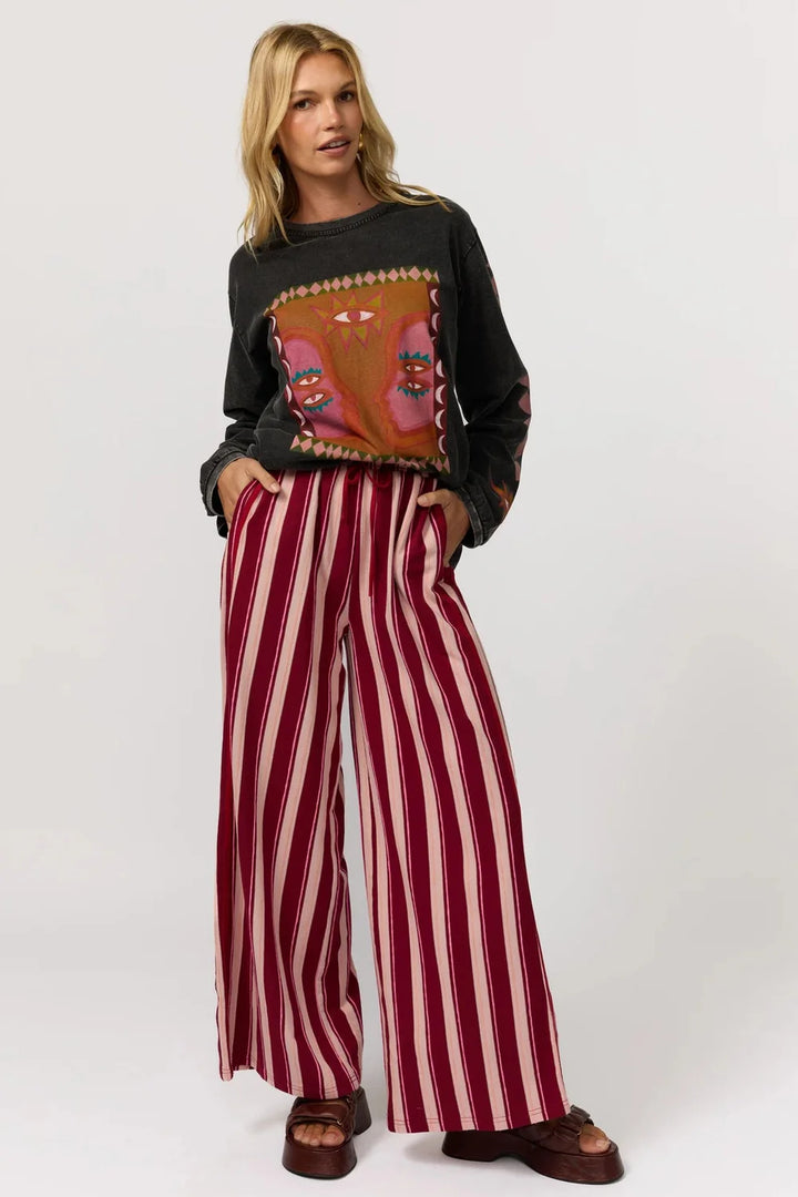 Nine Lives Bazaar Rune Pants- Berry Bang