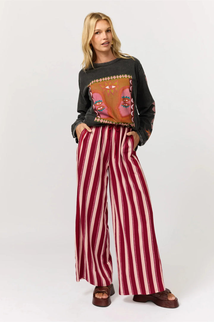 Nine Lives Bazaar Luna Rose Long Sleeve Tee- Onyx