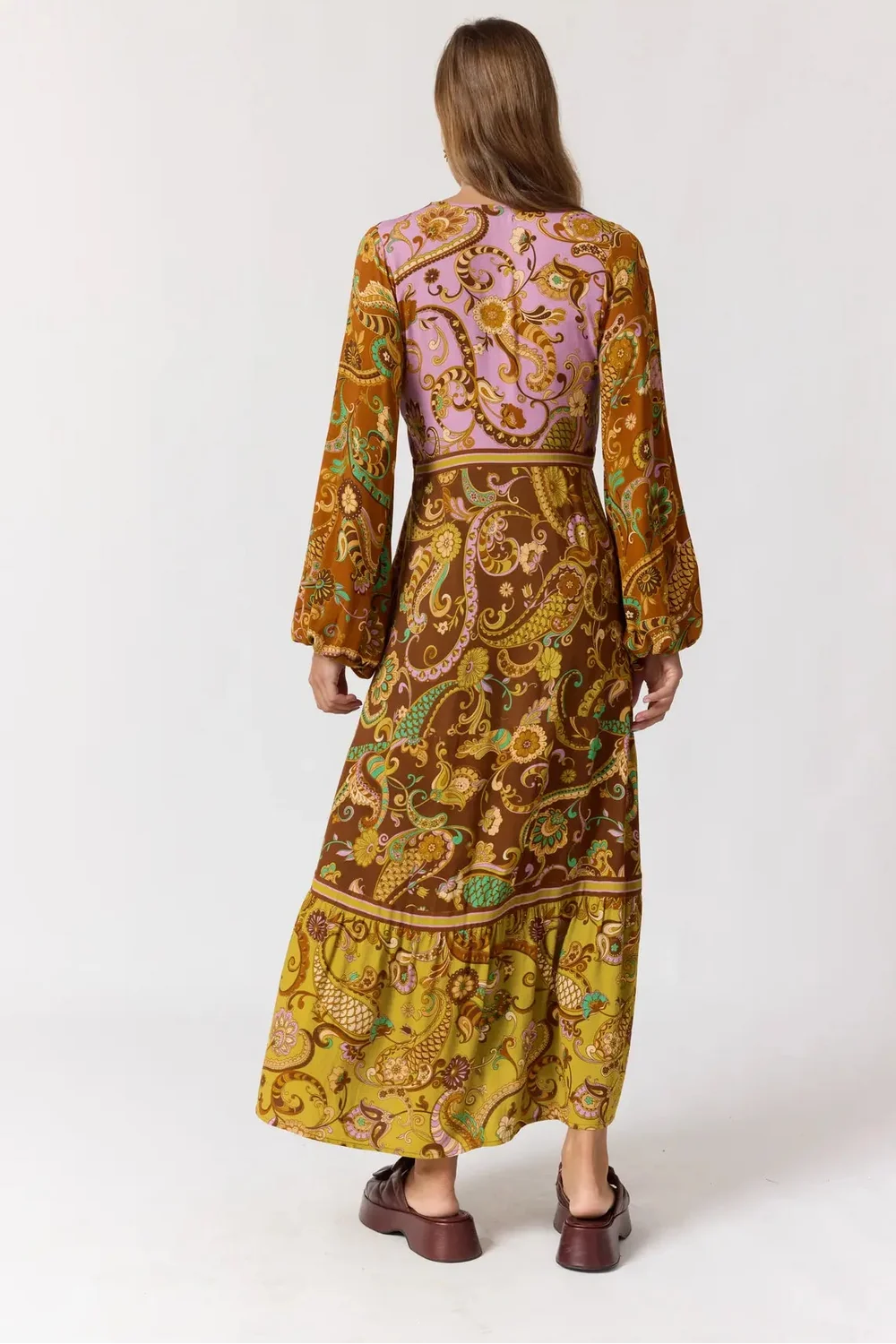 Nine Lives Bazaar Maple Maxi Dress- Mulberry