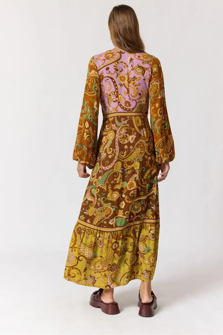 Nine Lives Bazaar Maple Maxi Dress- Mulberry
