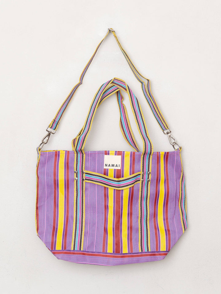 The Goa Recycled Nylon Travel Tote - Candy Stripe