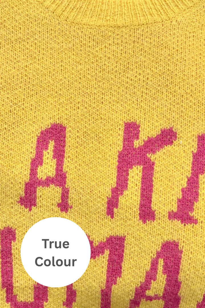 Sabbi Be a Kind Human Knit Sweater- Yellow