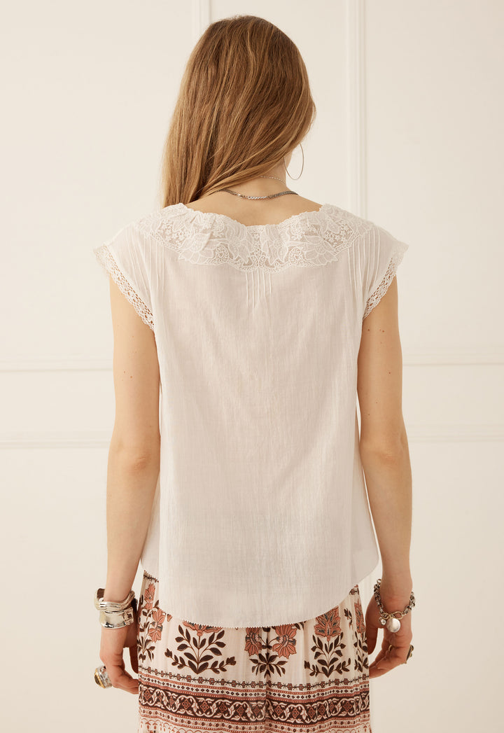 Spell Bridget Lace Cami- Pearl