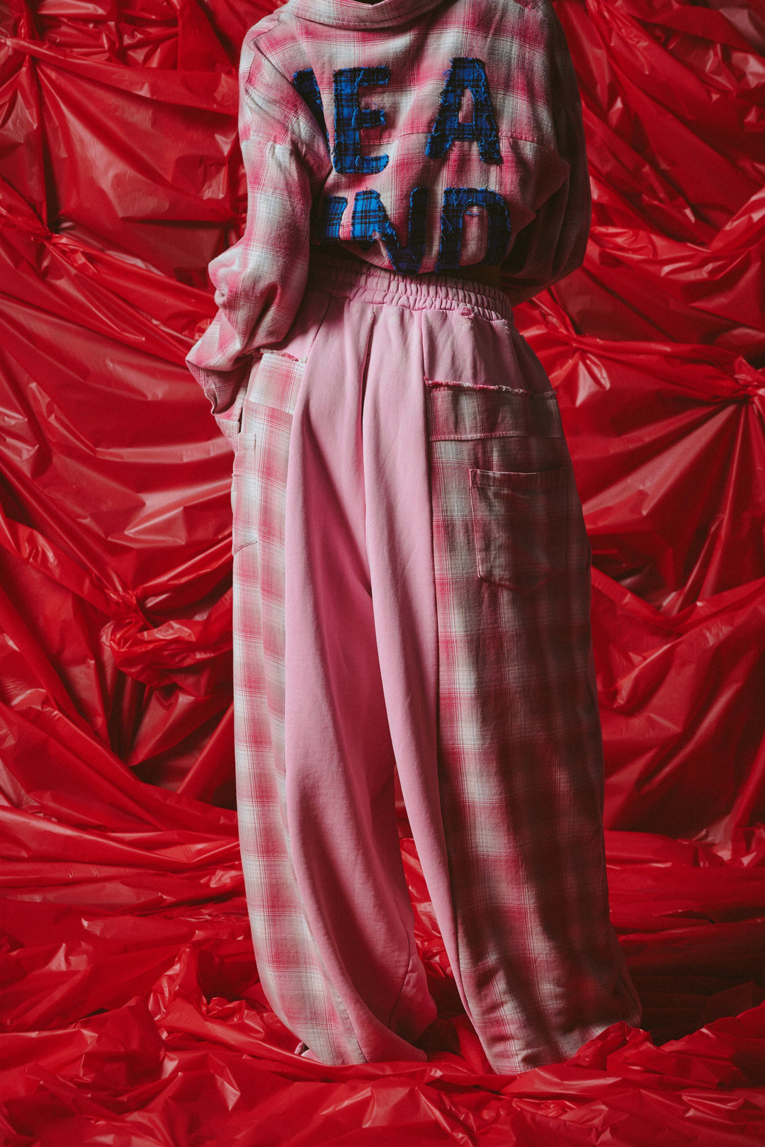Sabbi Check Mate Wide Leg Trackies - Pink
