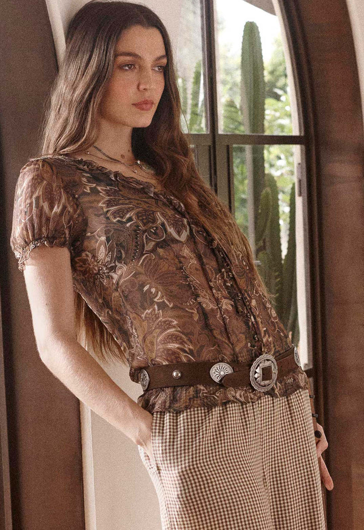 Spell Clandestine Suede Belt- Chocolate