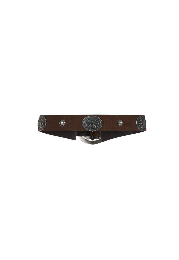 Spell Clandestine Suede Belt- Chocolate