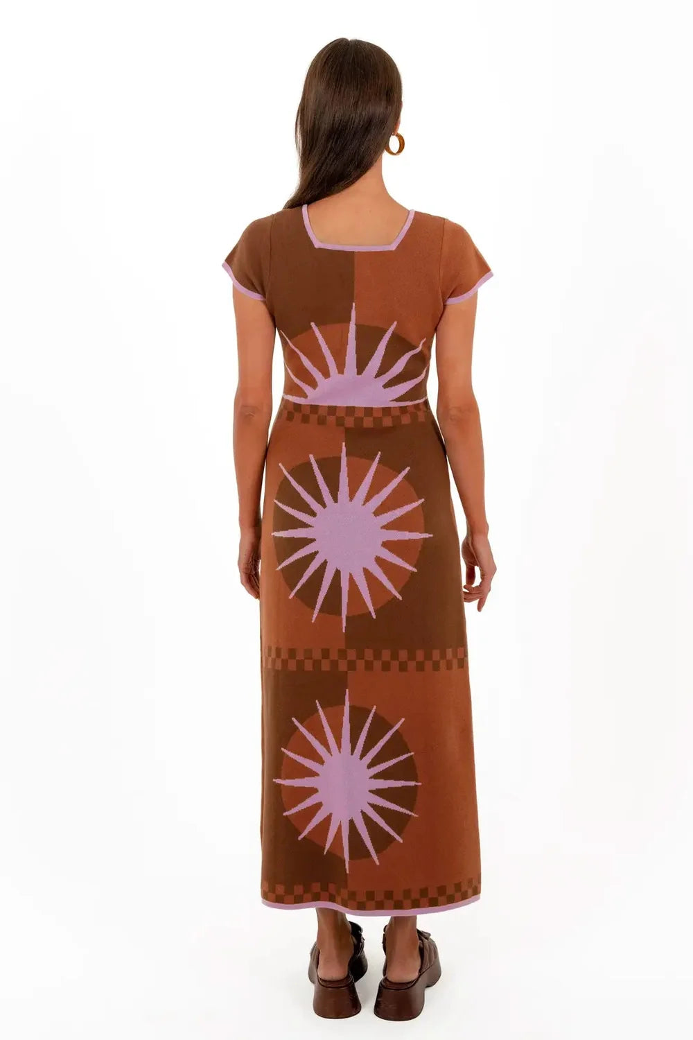 Nine Lives Bazaar Charlie Midi Dress- Cocoa