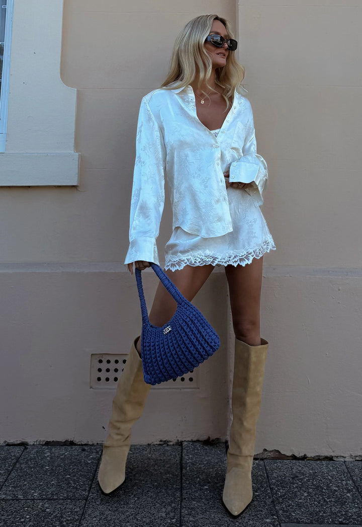 Spell Dubois Bias Mini Skirt- Pearl