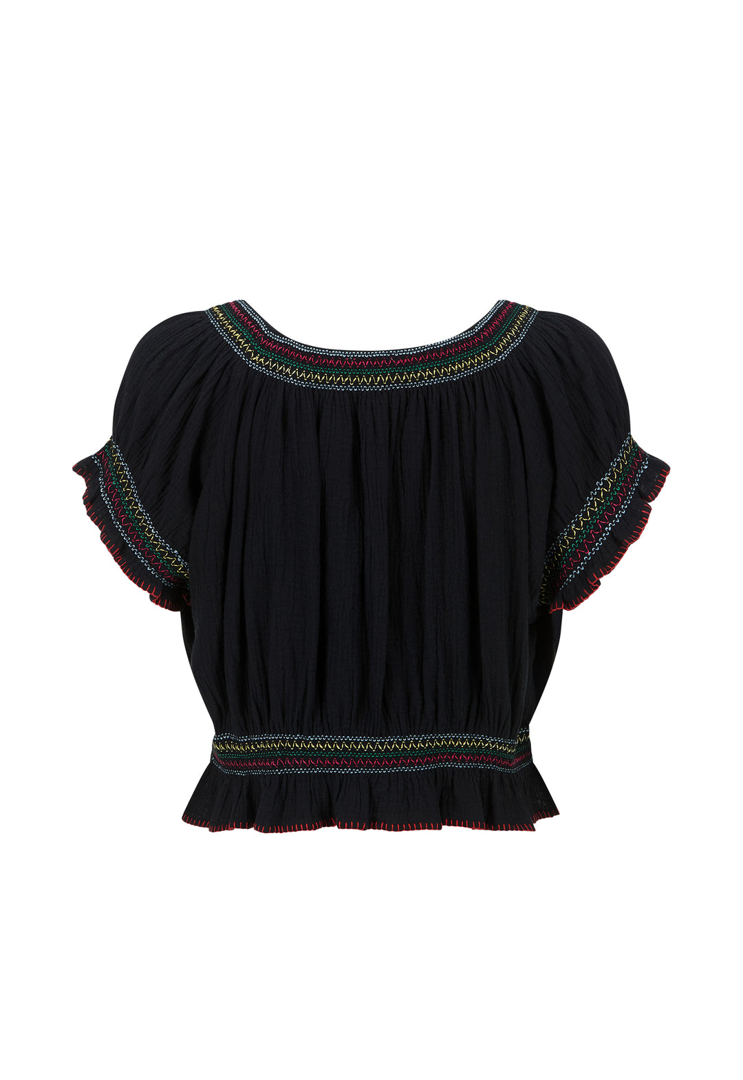 Spell Feliz Crop Blouse- Woodland Black