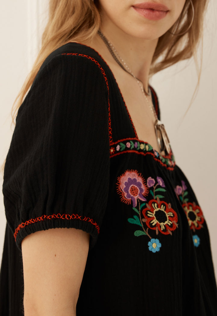 Spell Feliz Mini Dress- Woodland Black
