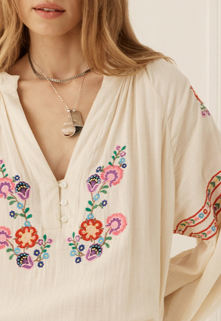 Spell Feliz Tunic Dress- Vintage Cream