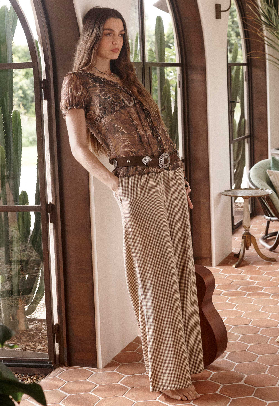 Spell Garden Gate Beach Pant- Gingham