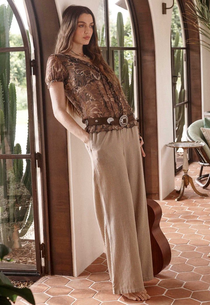 Spell Garden Gate Beach Pant- Gingham