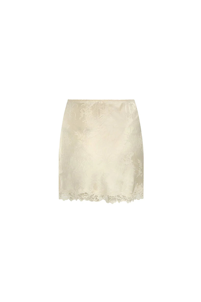 Spell Dubois Bias Mini Skirt- Pearl