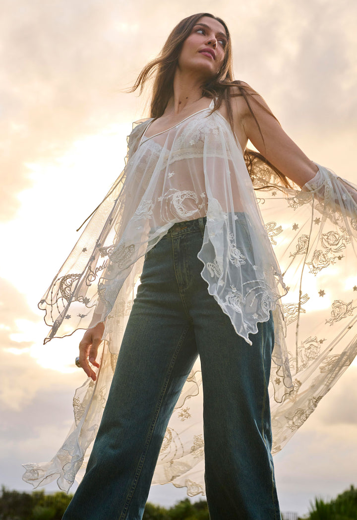Spell Mooncharm Mesh Hankie Cami- Vintage Cream