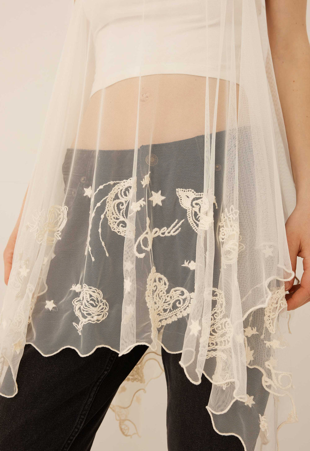 Spell Mooncharm Mesh Hankie Cami- Vintage Cream