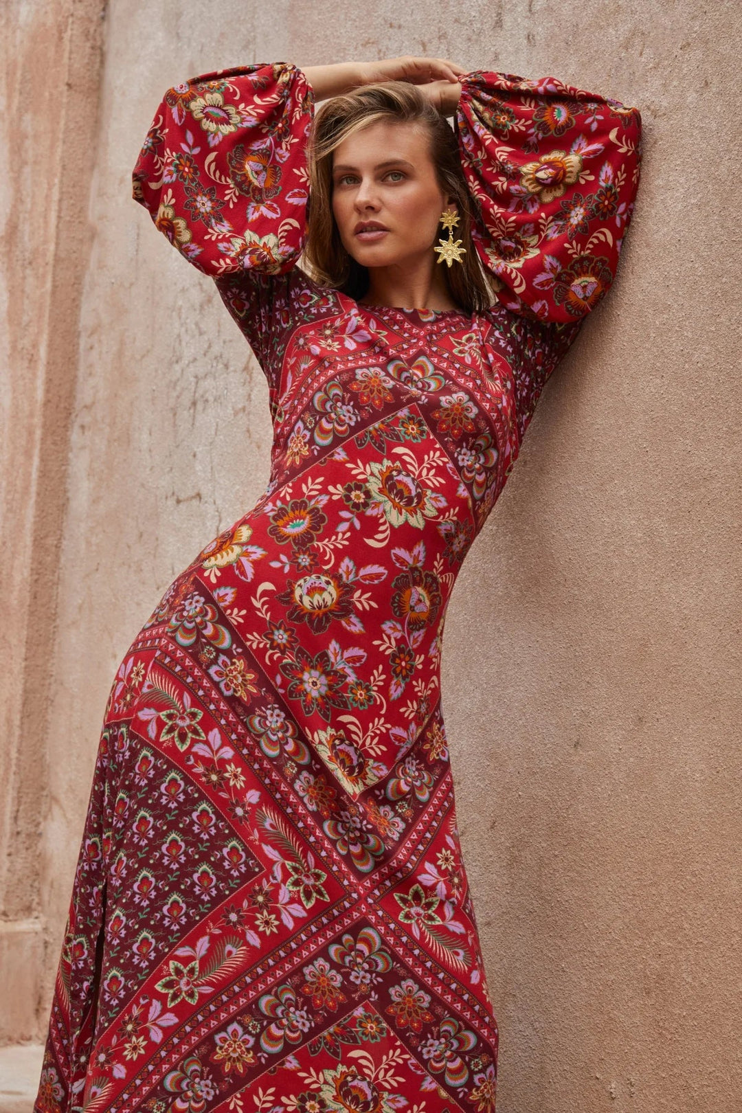 Nine Lives Bazaar Quartz Gown - Pomegranate