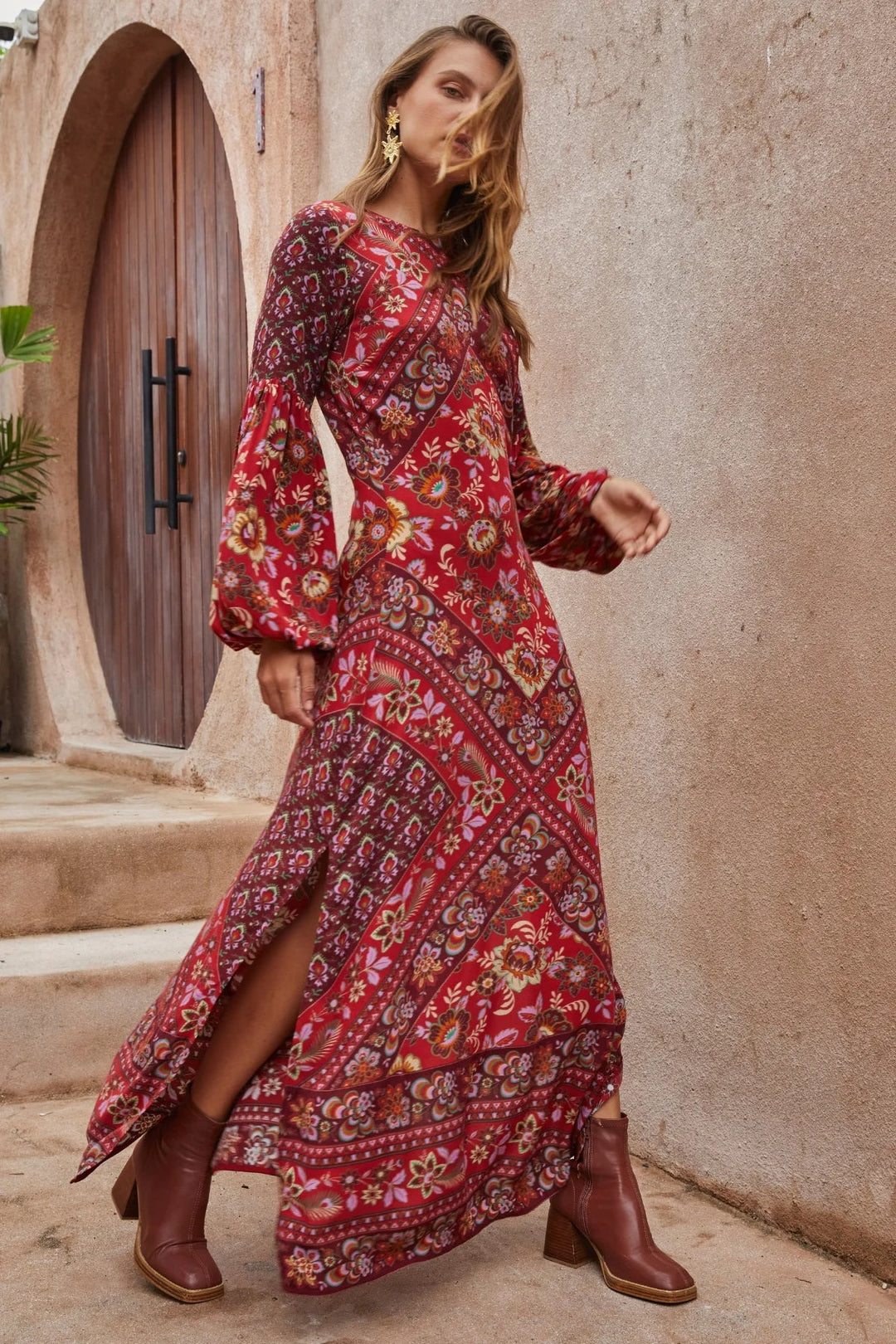 Nine Lives Bazaar Quartz Gown - Pomegranate