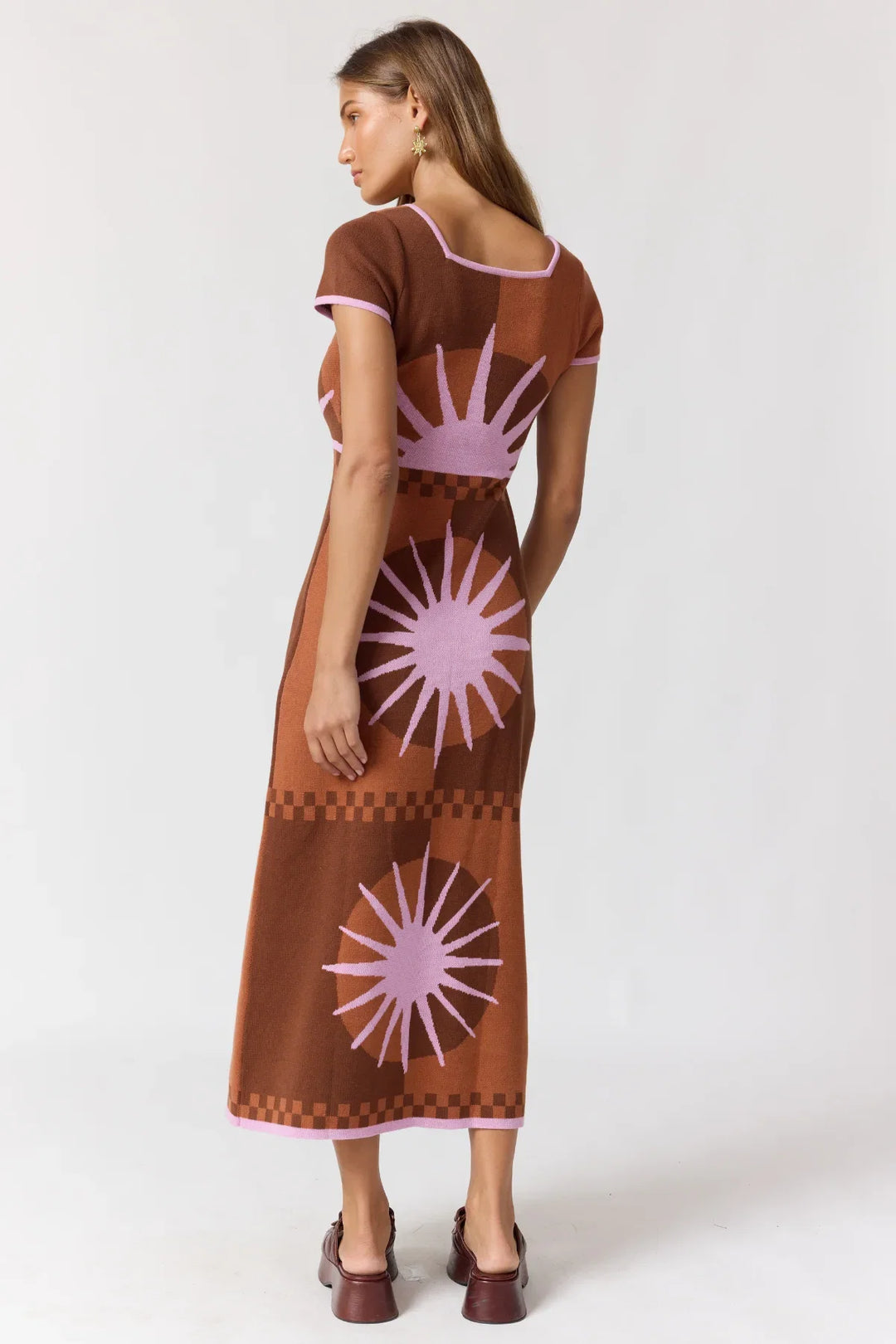 Nine Lives Bazaar Charlie Midi Dress- Cocoa