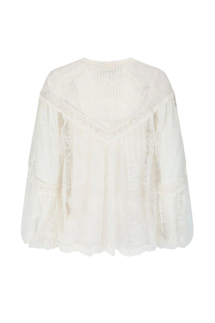 Spell Teodora Lace Blouse Sea Salt