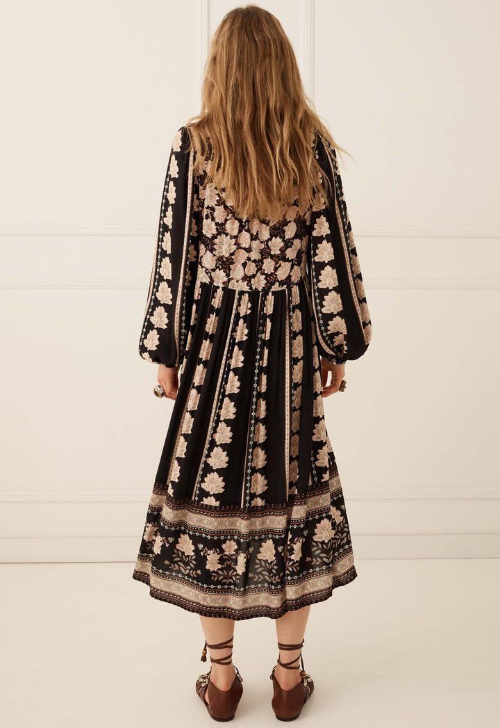 Spell Petalwood Boho Midi Dress- Nightfall