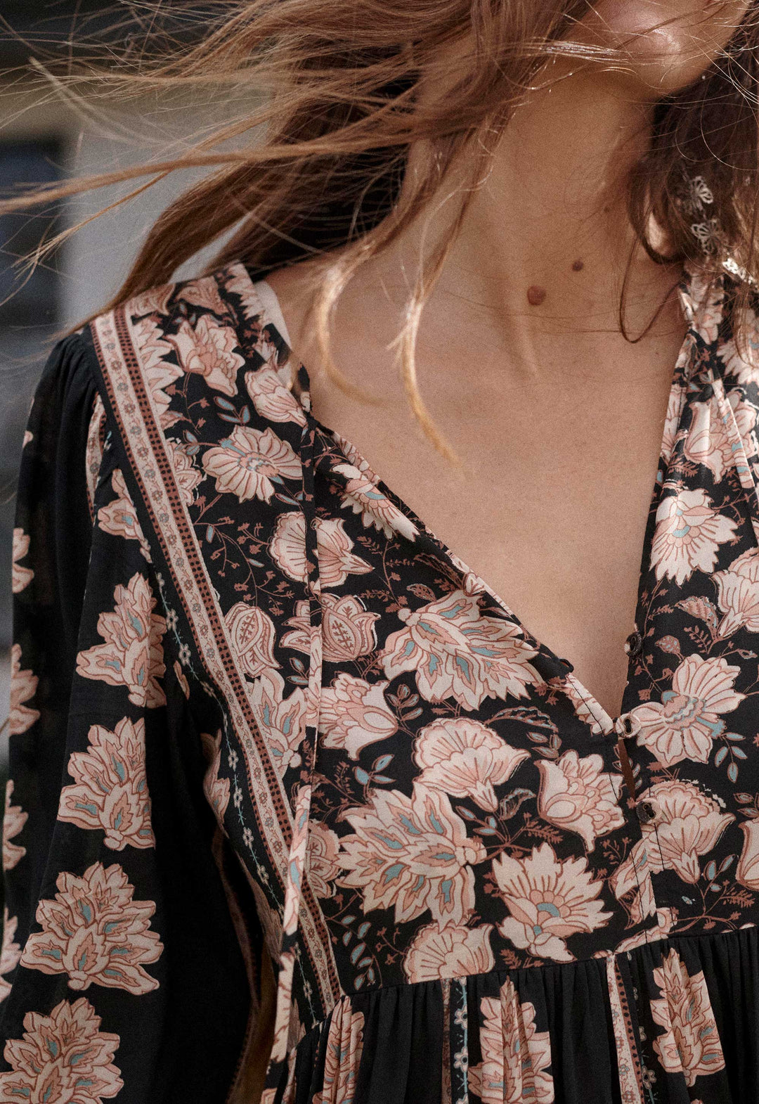 Spell Petalwood Boho Midi Dress- Nightfall