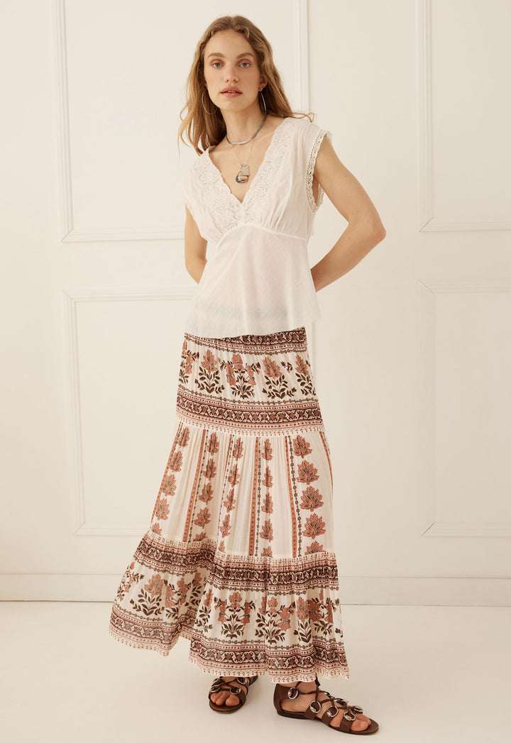 Spell Petalwood Midi Skirt- Dusty Rose