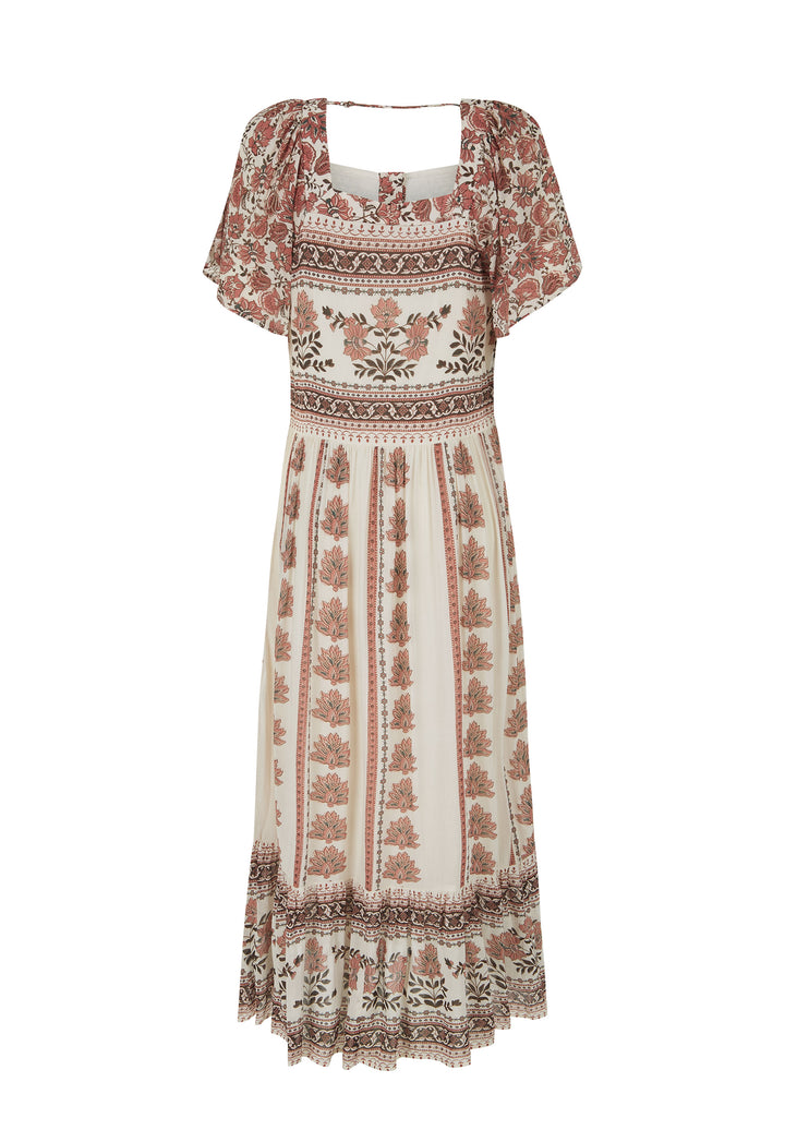Spell Petalwood Short Sleeve Maxi- Dusty Rose