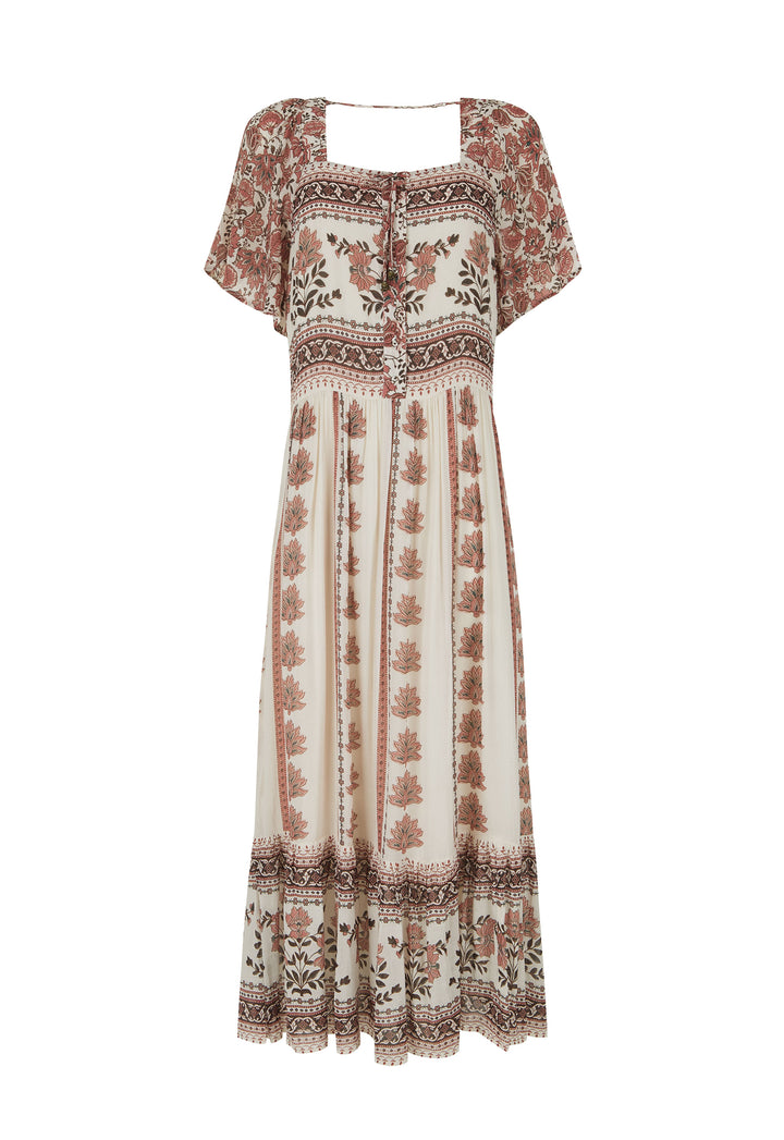 Spell Petalwood Short Sleeve Maxi- Dusty Rose
