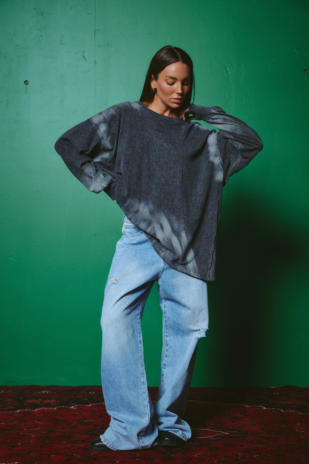 The Baby Got Back Long Sleeve Tee - Charcoal