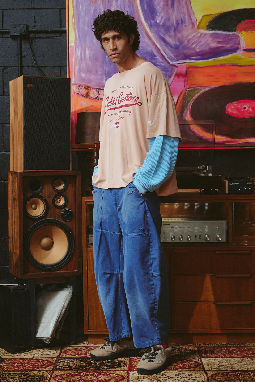 Sabbi Long Sleeve Custom Tee- Apricot