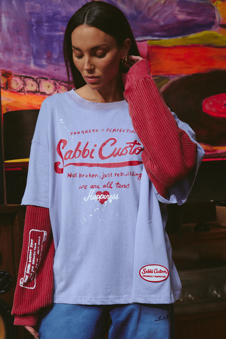 Sabbi Long Sleeve Custom Tee - Lilac