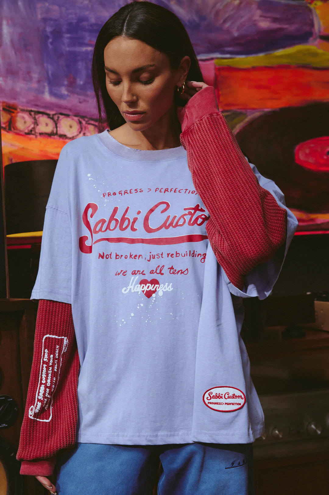 Sabbi Long Sleeve Custom Tee - Lilac